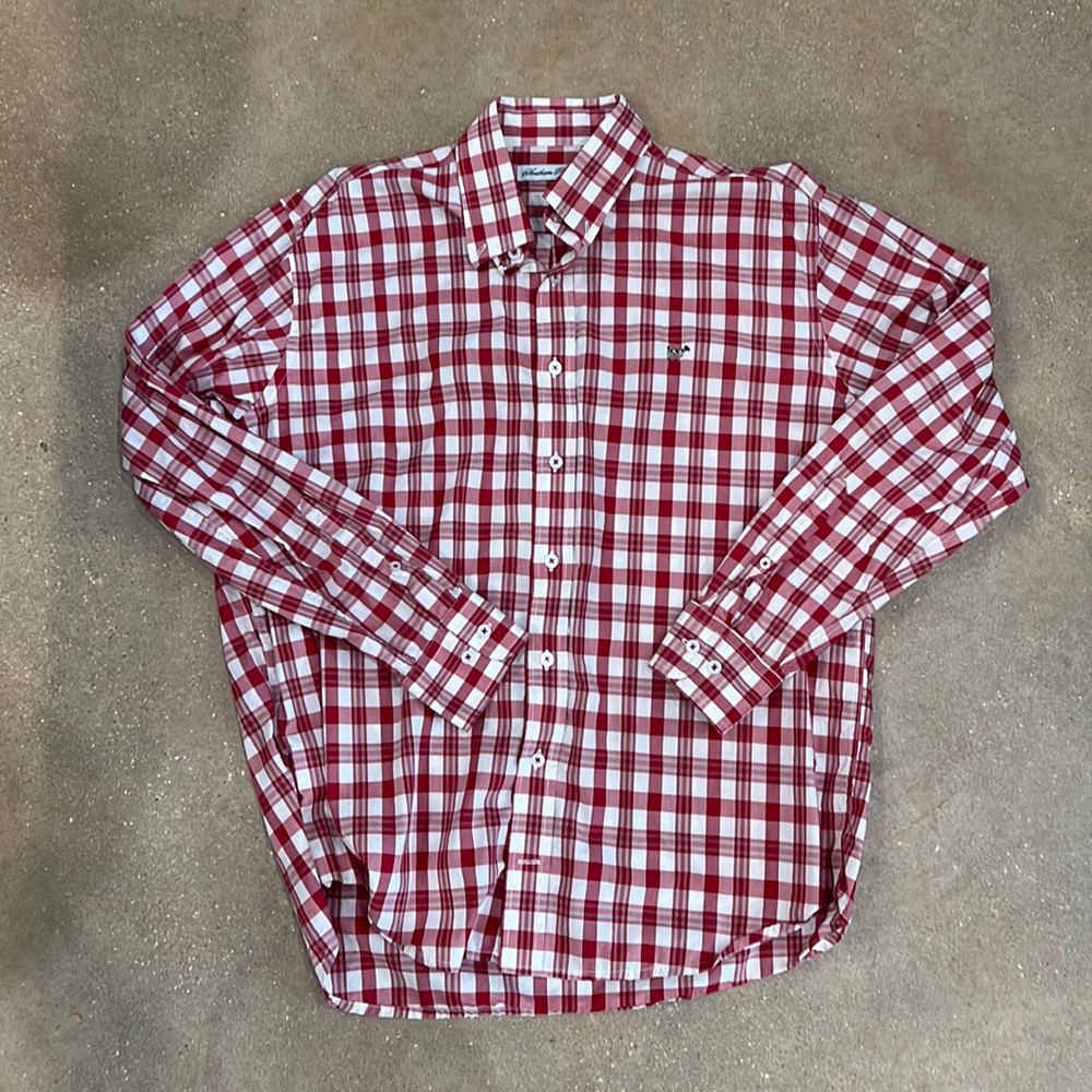 Sourthen Pointe Co. button up. Medium. Red and white plaid